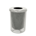 COATEDOUTDOORFURNITURE RFT-P-Gry Heavy Duty Round Trash Receptacle with Flat Top, Liner Included