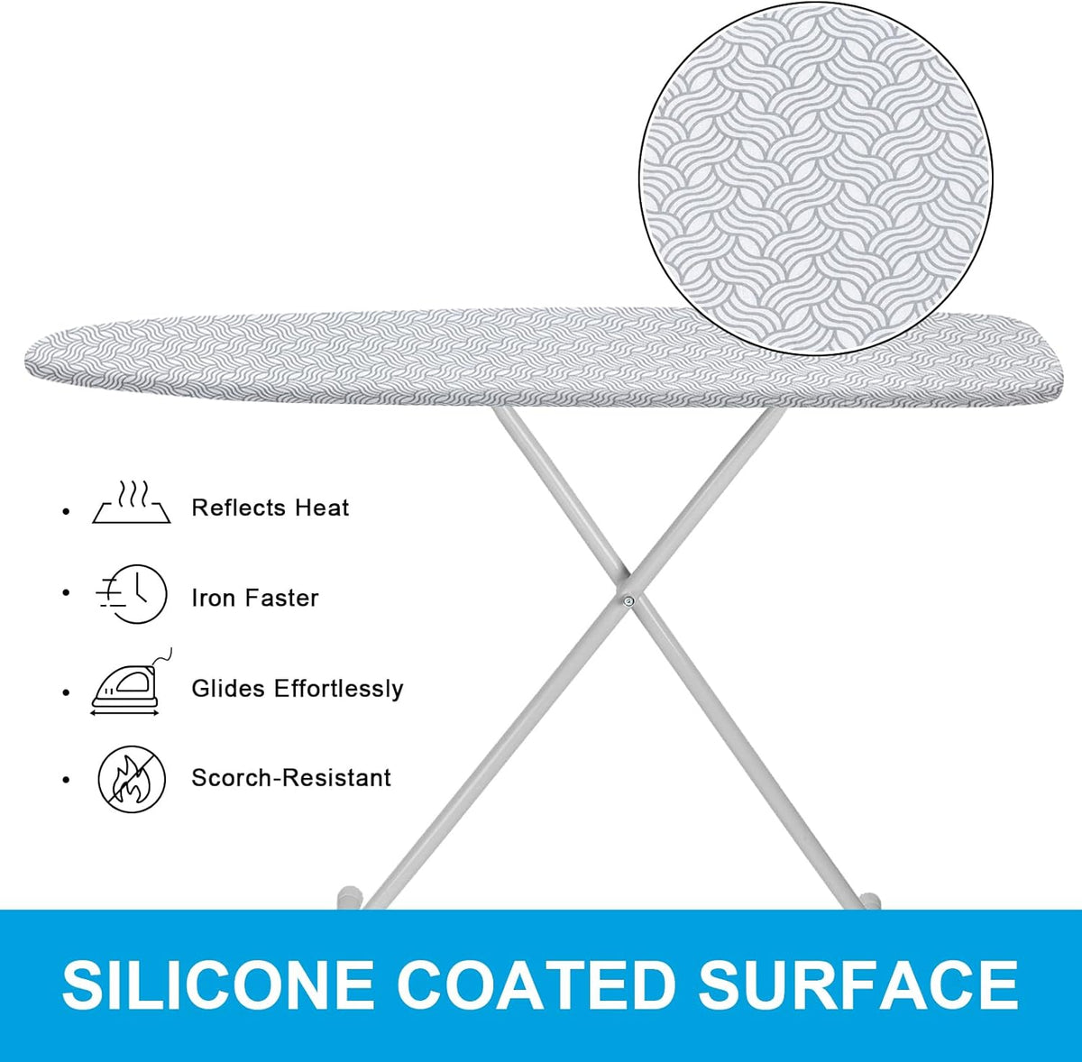 Dalykate Ironing Board Cover and Pad, 15" x 54", Thick Padding, Elastic Edge, Scorch & Stain