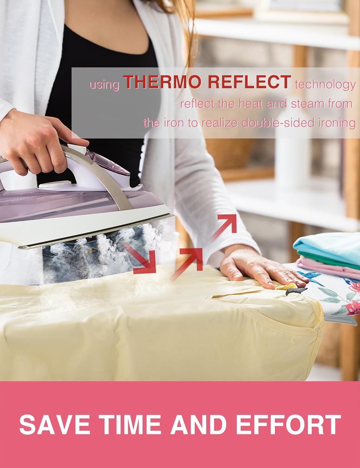 Extra Wide Ironing Board Cover and Pad,18X49 Reflective Silicone Ironing Board Cover,Resist