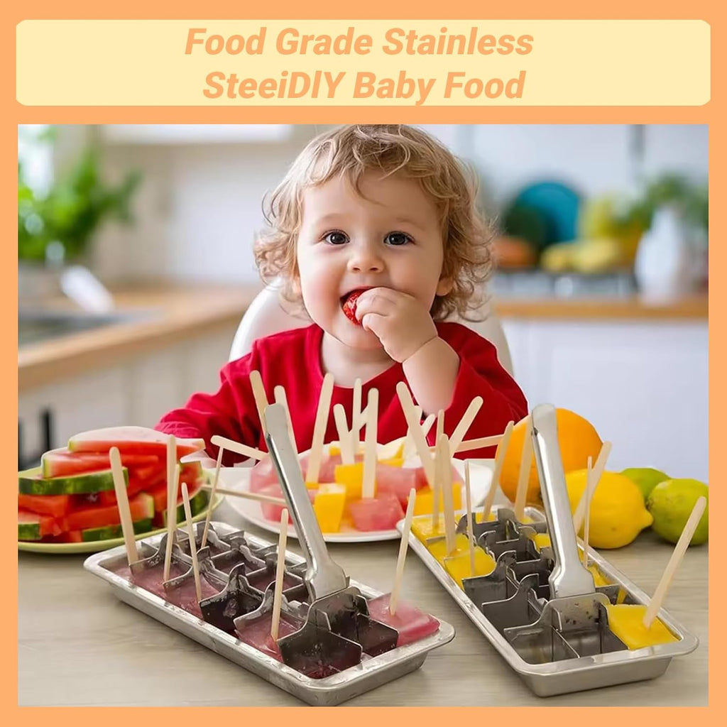Professional Ice Cube Trays Stainless Steel - 18-Slot Heavy Duty Metal Icecube Mold, Non-Toxic