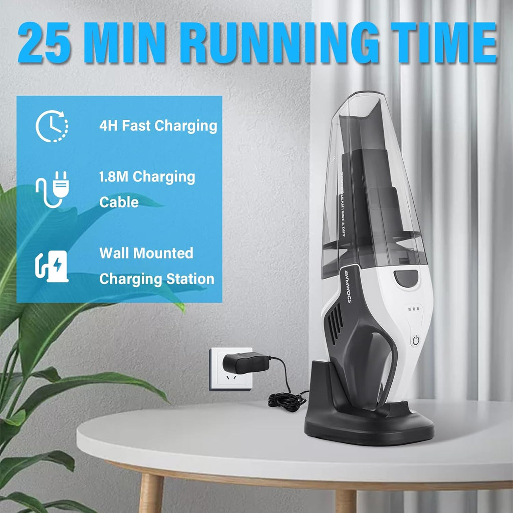 9700Pa Handheld Vacuum Cordless, 100W Portable Car Vacuum, Wet Dry Hand Held Vacuum, Lightweight