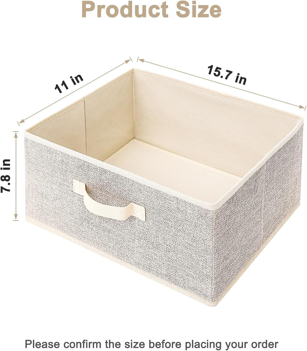 Storage Baskets, 15.7 Inch Woven Fabric Bins, Storage Cubes with Reinforced Handles, Organizer Bins