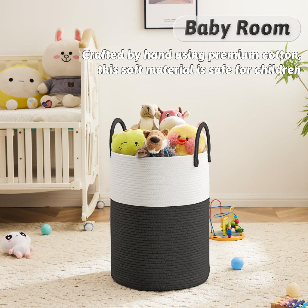 Laundry Basket,Woven Cotton Rope Laundry Hamper,60L for Decorative Storage of Dirty Clothes,Toys