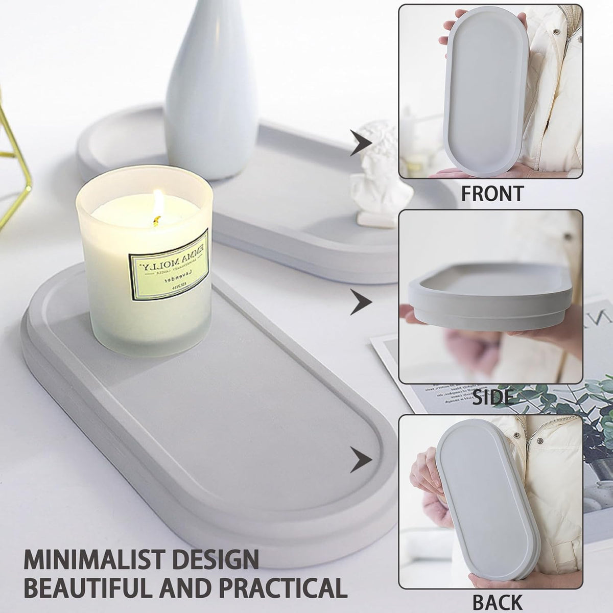 Diatomite Sink Caddy for Kitchen Organizer, Quick Dry Holder for Sponge, Dish, Brush, Bathroom