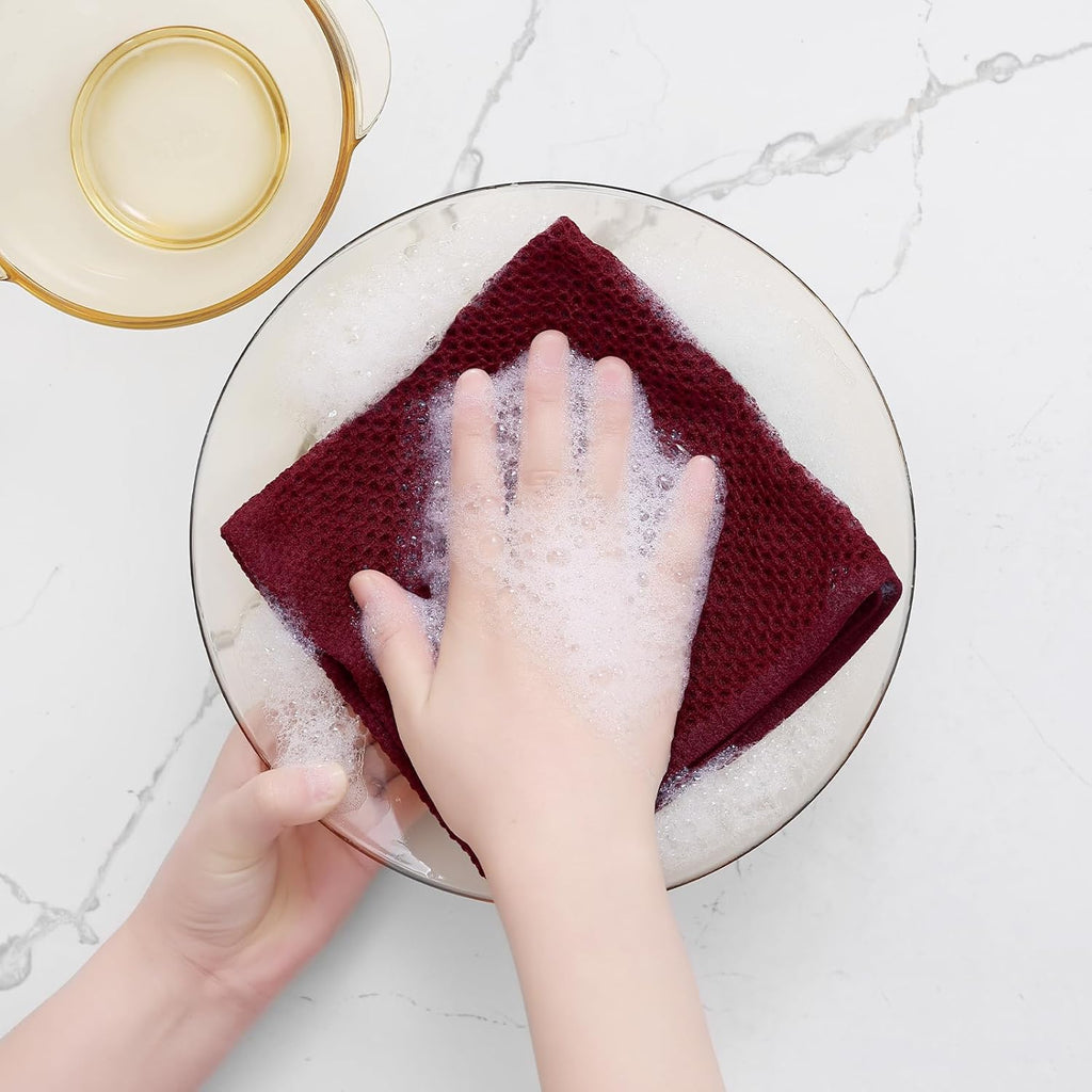 Homaxy 100% Cotton Waffle Weave Kitchen Dish Cloths, Ultra Soft Absorbent Quick Drying Dish Towels