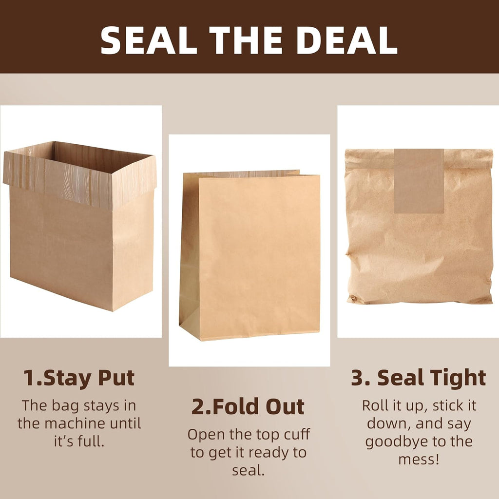 (15-Pack) Calvana Super Strong Compactor Bags, Heavy-Duty Kitchen Paper Trash Bags with Leak Proof