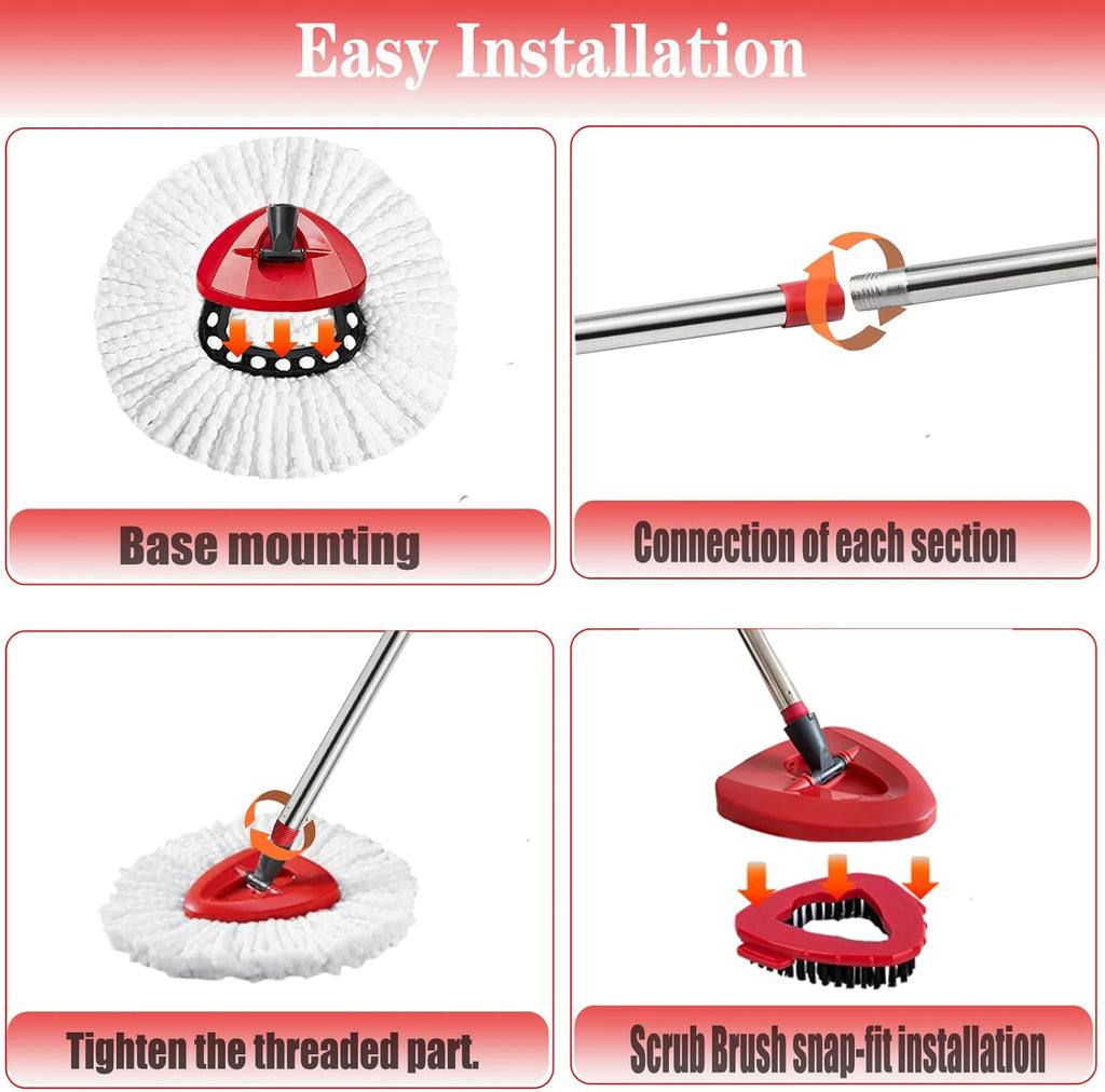 Spin Mop Replacement Head Mop Replace Head Compatible with O Cedar EasyWring Spin Mop - 4 O-Ceda