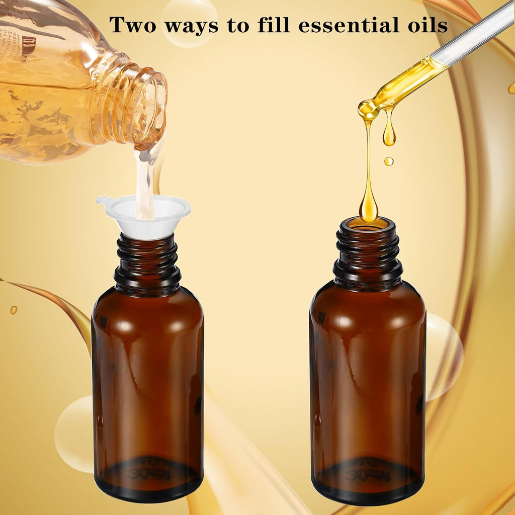 100ML Roller Bottles for Essential Oil, 3 Pack Empty Amber Glass Roller Bottle for Perfume Oil