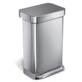 simplehuman 45 Liter / 12 Gallon Liter Rectangular Hands-Free Kitchen Step Trash Can with