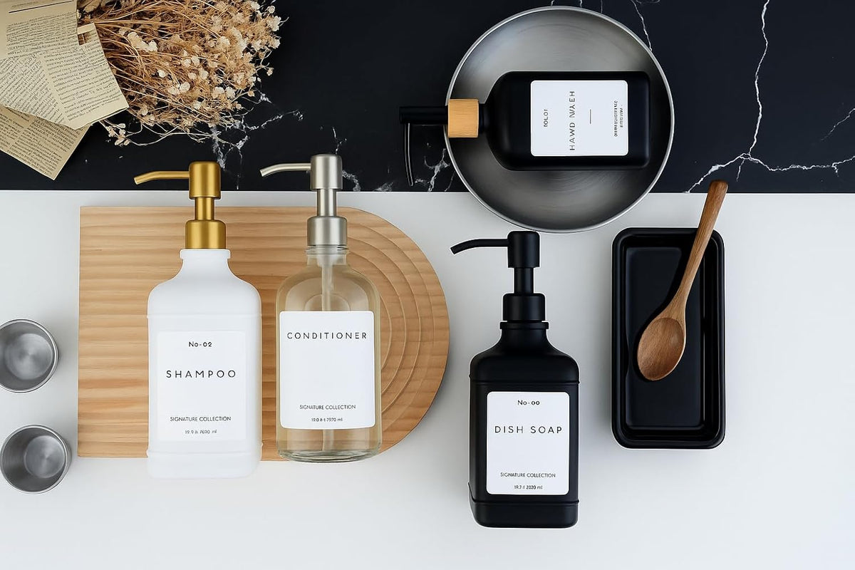 Emerson Essentials Soap Dispenser, Dish Soap Dispenser, Soap Bottle Bathroom Set, Hand Soap