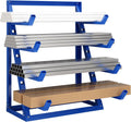 Steel Lumber & Pipe Storage Rack – Heavy Duty 4-Tier Horizontal Organizer Shelf for Garage