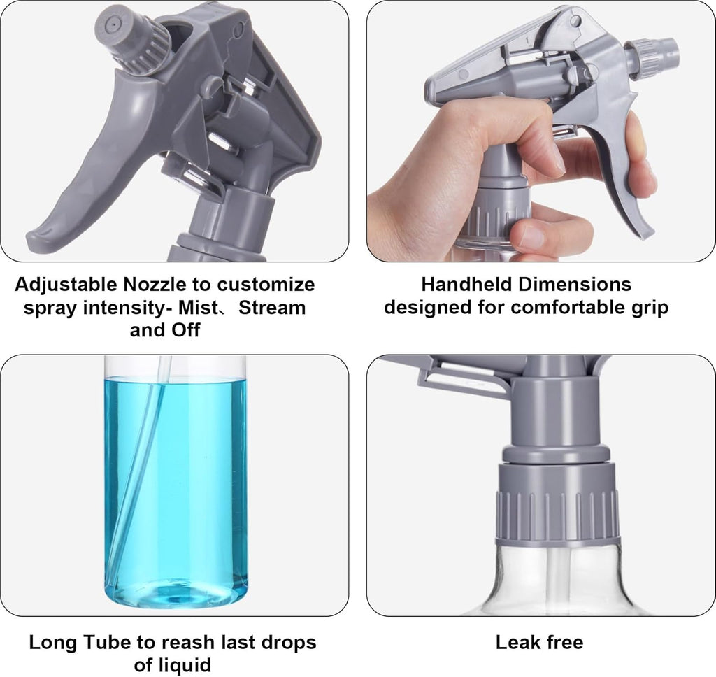 Eccliy 12 Pcs 16 Oz Plastic Spray Bottle, Adjustable Empty Reusable Sprayer for Cleaning, Planting