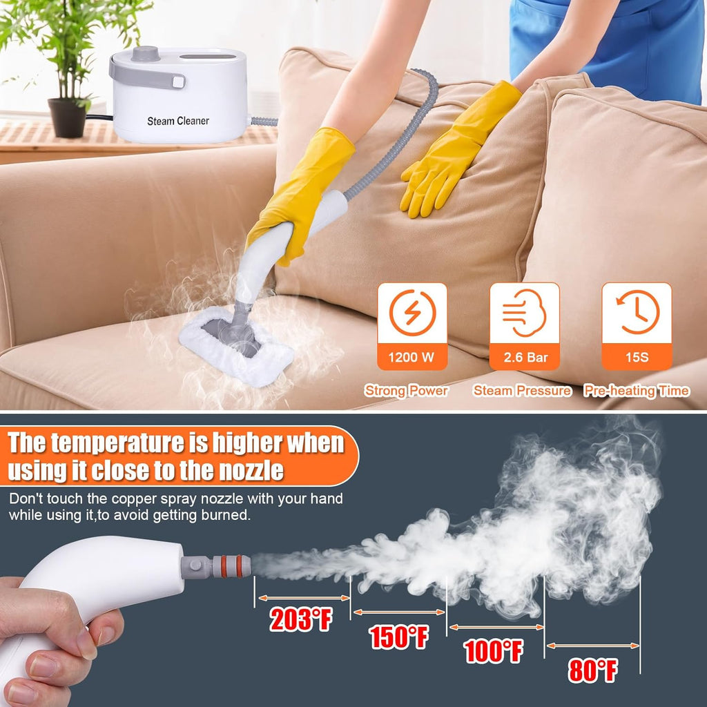 9 in 1 Handheld Steam Cleaner for Home Use, Portable Steamer for Cleaning, Multi-Function High