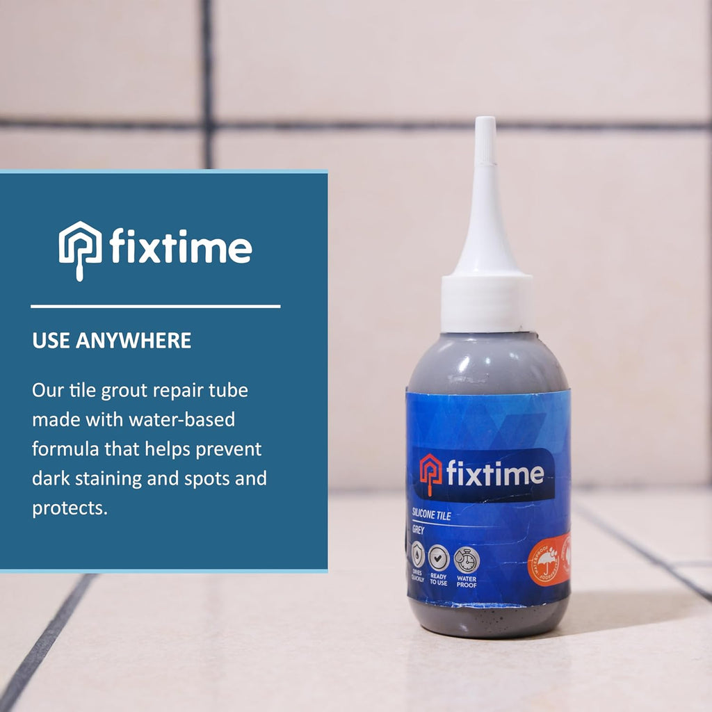 Silicone Tile Repair Kit – Premixed Fast-Drying Gray Caulk, Filler, and Sealer for Cracked