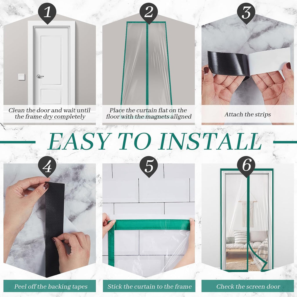 Amylove Zipper 60 x 102 Inch Dust Barrier Kit Construction Door Barrier 5 x 8.5 ft Reusable Plastic
