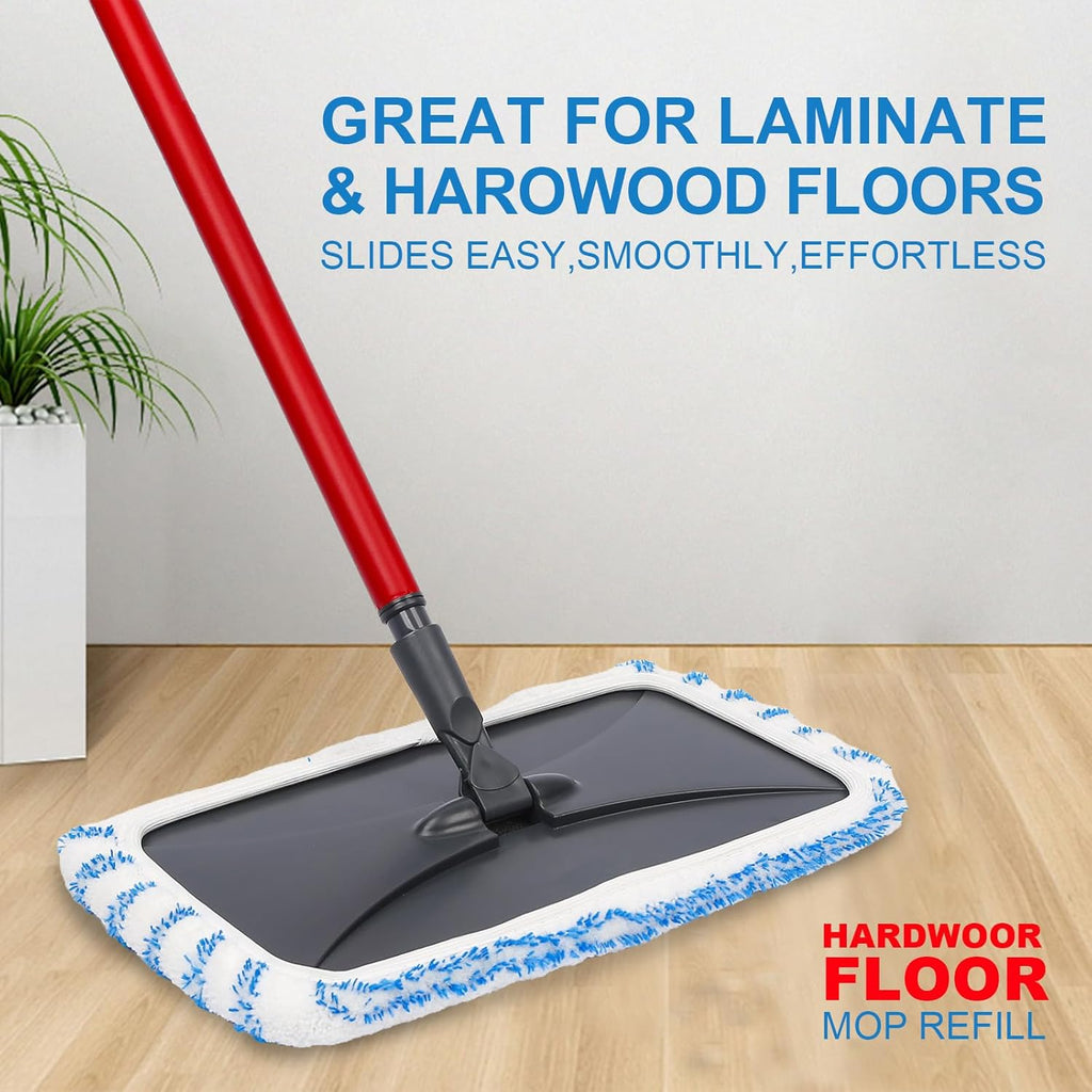 4 Pack Reusable Mop Replacement Pads Suitable for 15*8 inch Flat Mops, Compatible with Hardwood