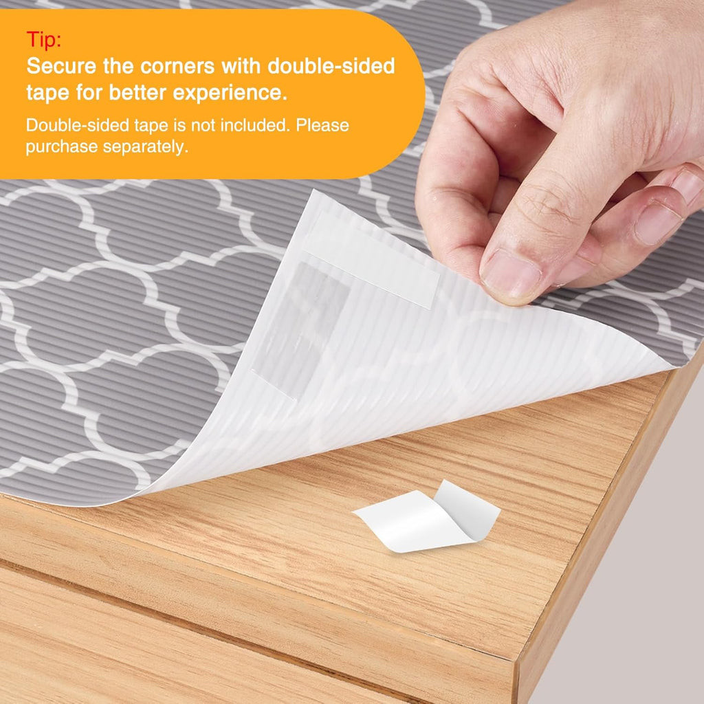 Glotoch Shelf Liners for Kitchen Cabinets 17.5x360 Inch Non Adhesive Drawer Liners for Kitchen,Non