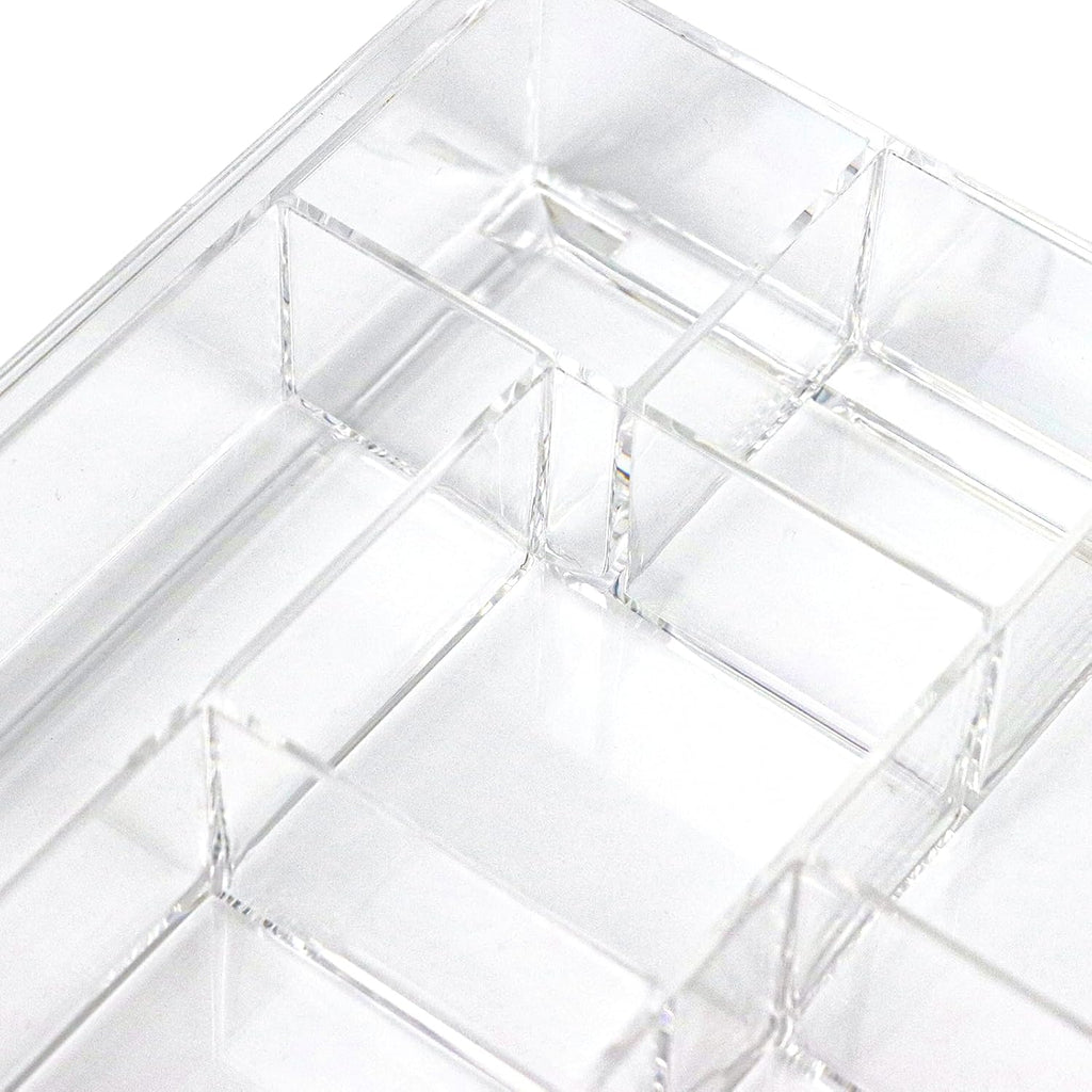 8-Section Clear Drawer Organizer, Large Acrylic Drawer Divider Tray for Desk,Bathroom,Office
