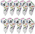 Golf Iron Head Covers 9/10pcs Leather Golf Club Covers for Iron with Magic Tape Fit Most