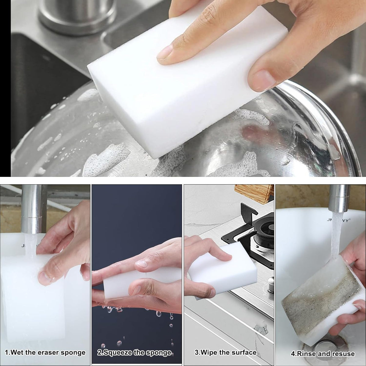 2X Density Magic Sponge Eraser,Multi-Functional Household Cleaning Kitchen Dish Sponge for