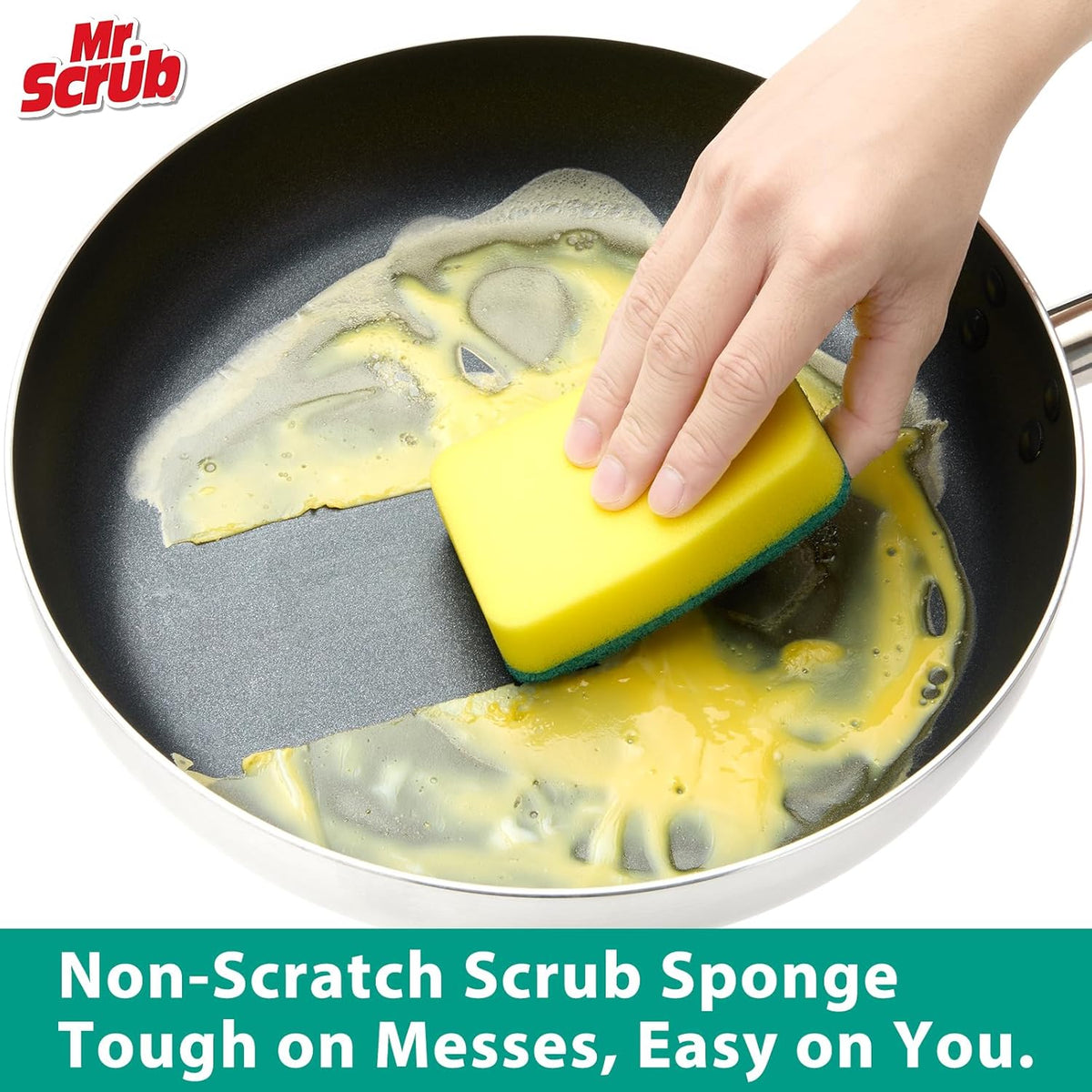 Sponges Kitchen Scrub Dish Sponge Scouring Pad, 12 Pack Cleaning Brush Scrubber Supplies for Soap