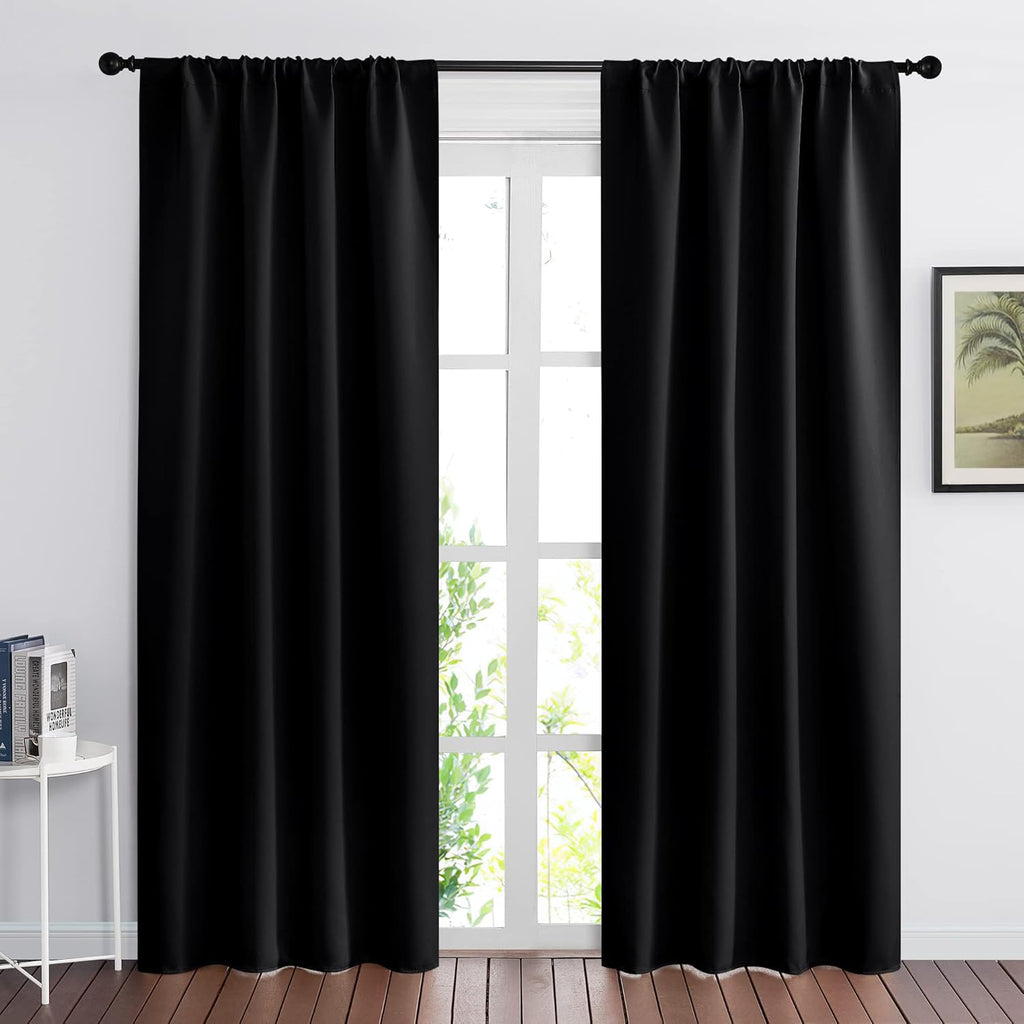 RYB HOME Blackout Curtains for Living Room, Large Window Shades for Bay Window Dining Parlor