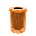 COATEDOUTDOORFURNITURE RFT-P-ORG Heavy Duty Round Trash Receptacle with Flat Top, Liner Included