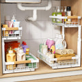 PXRACK Under Sink Organizer,1 Pack,2 Tier Metal Slide out Sink Shelf Pull out Cabinet Organizer