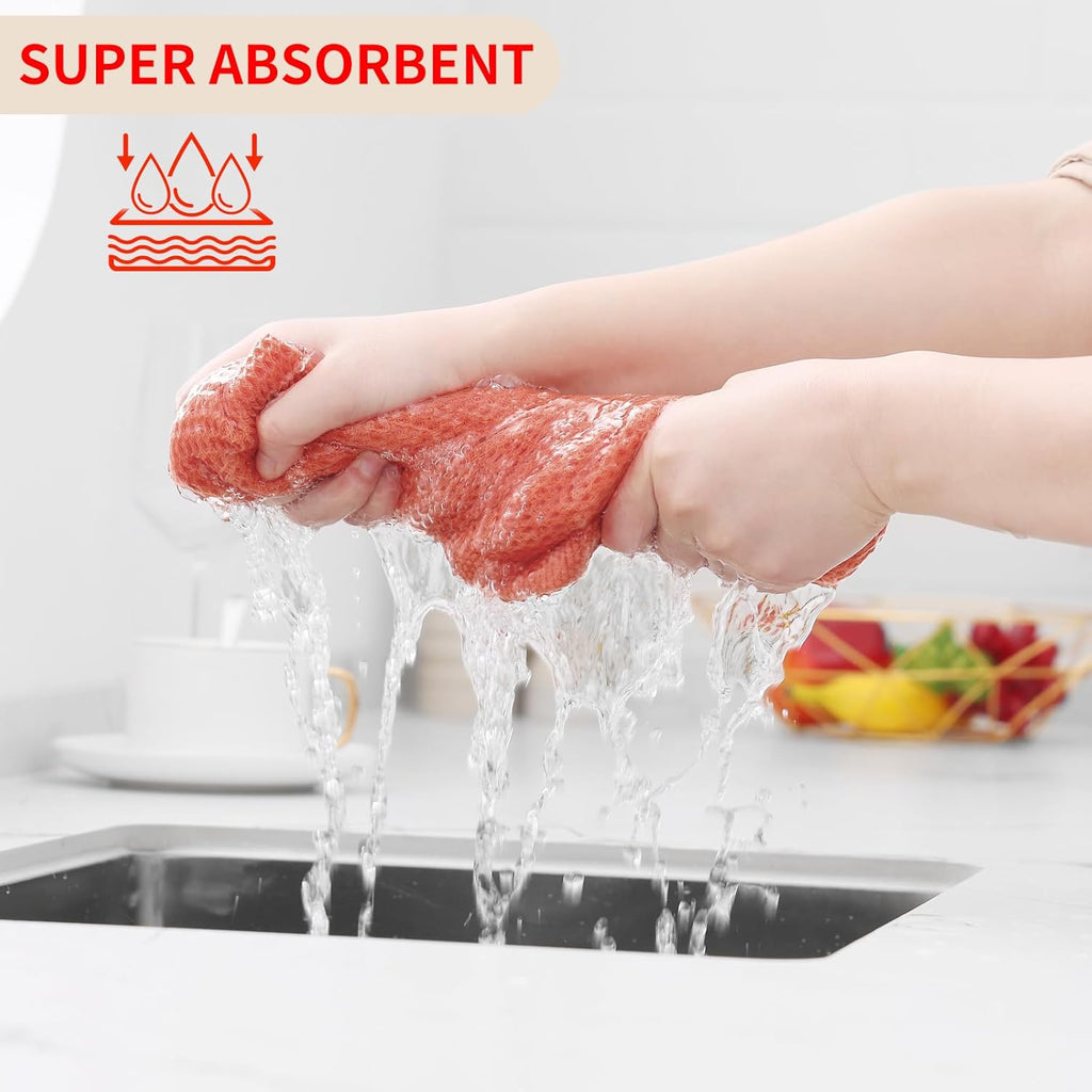 Homaxy 100% Cotton Waffle Weave Kitchen Dish Towels, Ultra Soft Absorbent Quick Drying Cleaning