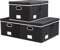 PRANDOM Storage Boxes with Lids [3-Pack] Fabric Collapsible Storage Bins Organizer Containers
