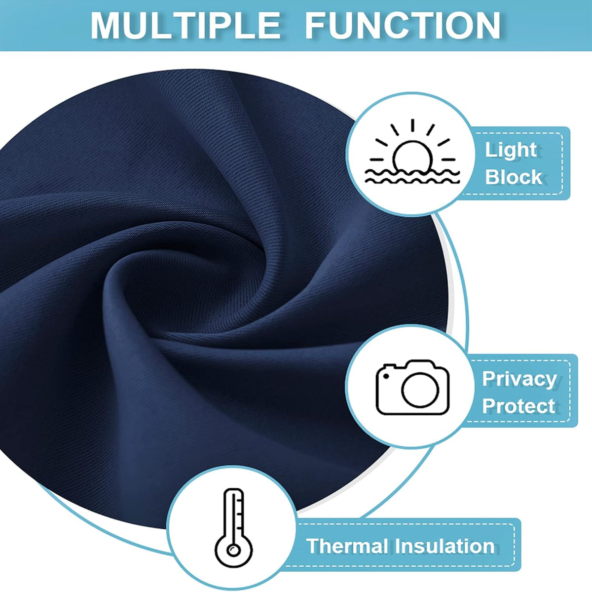 RYB HOME Blackout Curtains Small Window Decor Light Block Thermal Insulated Drapes for Bedroom
