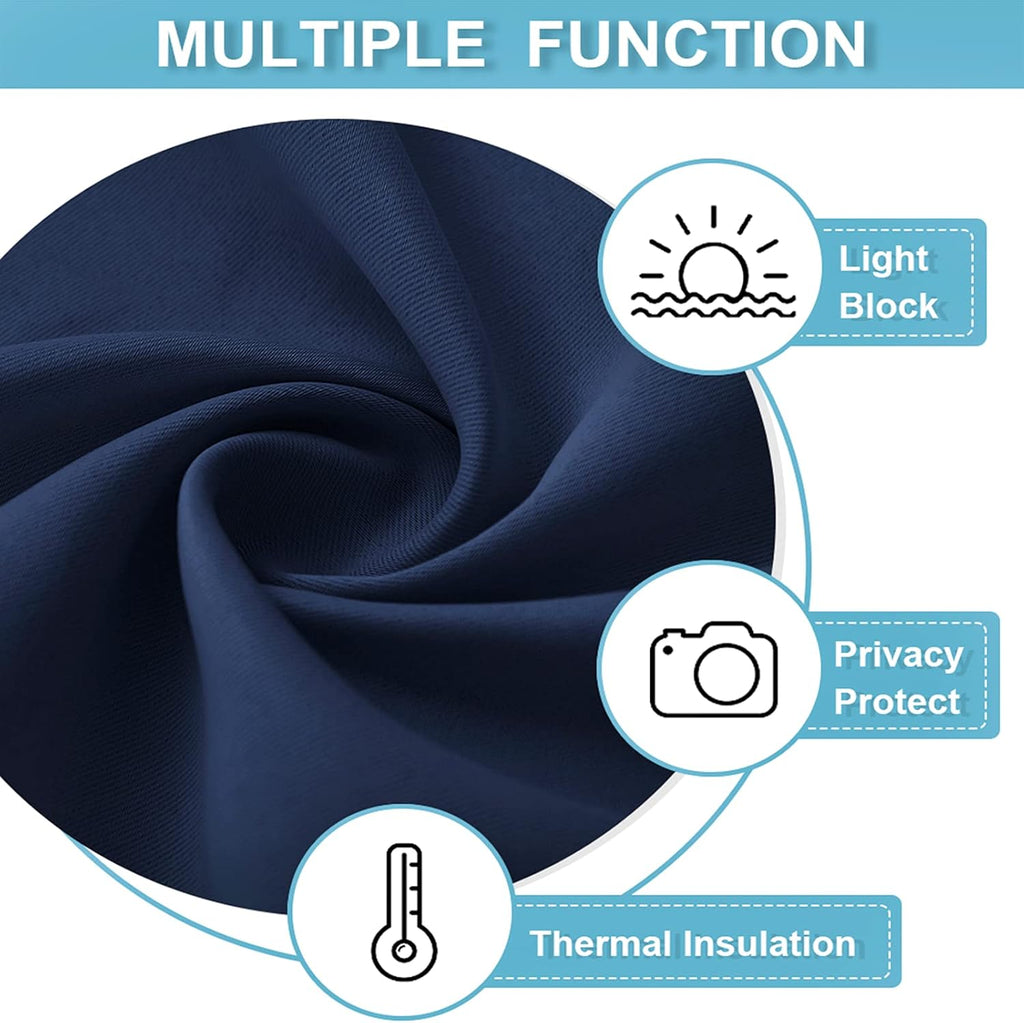 RYB HOME Blackout Kitchen Curtains 2 Panels Set, Room Darkening Small Window Treatment Energy Smart