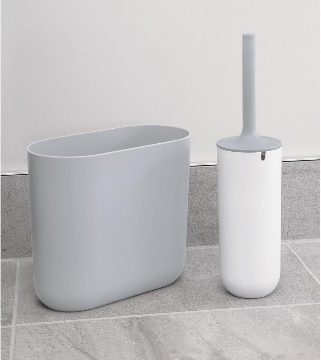 iDesign Cade Oval Slim Trash, Compact Waste Basket Garbage Can for Bathroom, Bedroom, Home Office