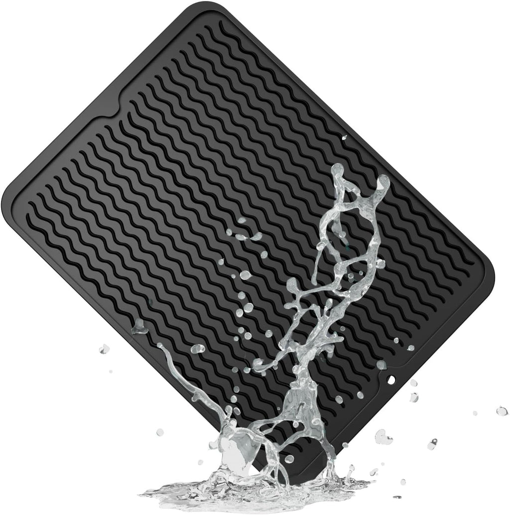 ZLR Silicone Dish Drying Mat for Kitchen Counter, Eco-Friendly Fast Dry Dish Mat, Easy Clean Multi