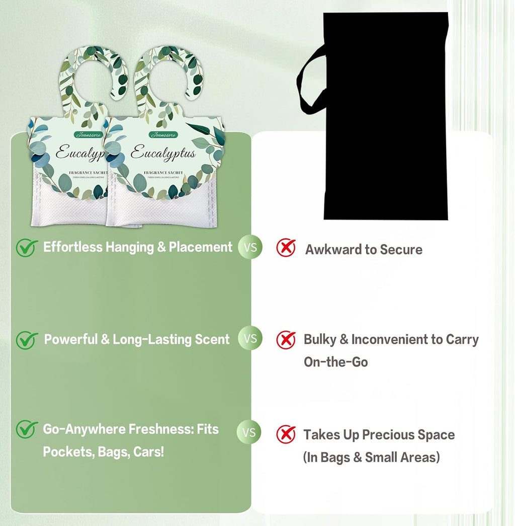 15 Packs Eucalyptus Scented Sachets Bag for Drawers and Closets, Air Freshener for Home Fragrance