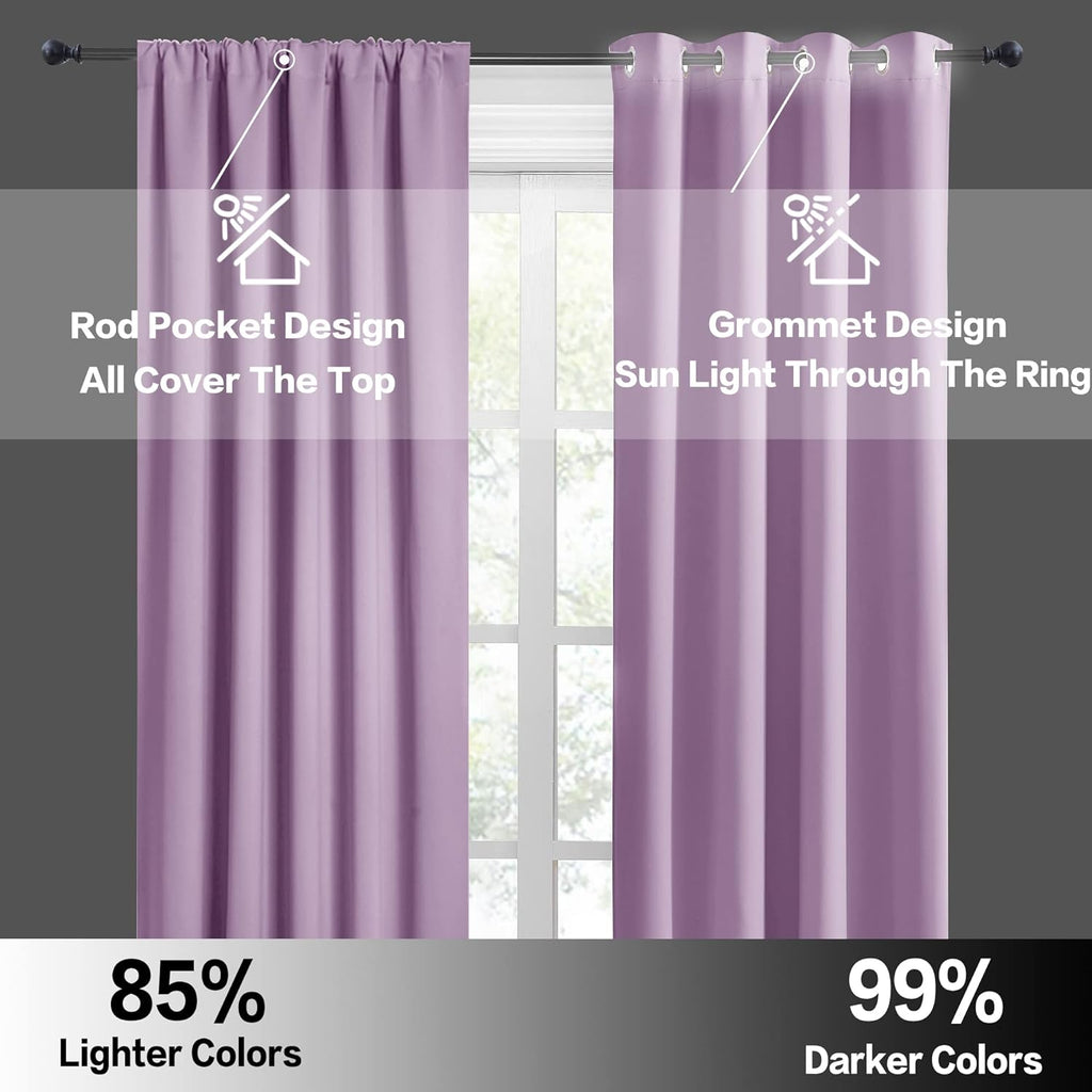 RYB HOME Small Kitchen Curtains, Room Darkening Drapes Energy Efficient Half Window Coverings Heavy
