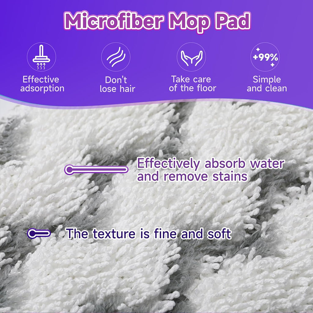 8 Pack Reusable Mop Replacement Pads Compatible for Swiffer PowerMop Spray Mop, Dry Wet Mopping