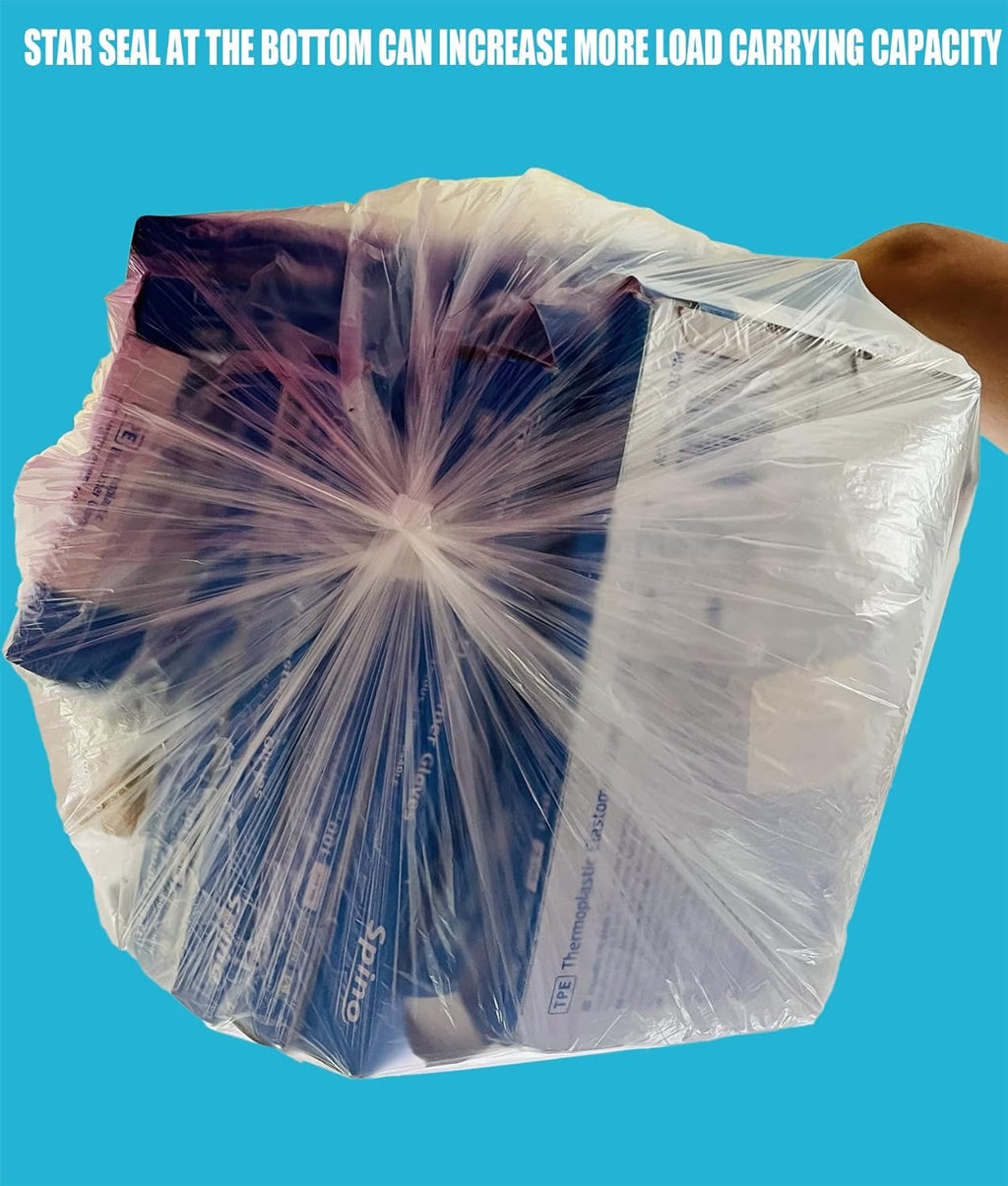 Trash Bags 8-10 Gallon, 300 Count Bulk, Clear Plastic Recycling Bags, Multi-purpose Garbage Bags