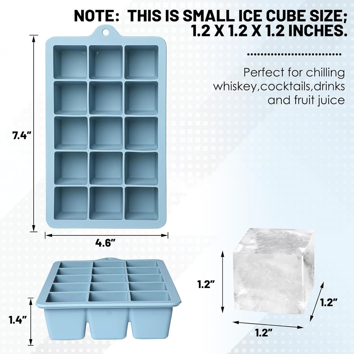 Silicone Ice Cube Trays 3Packs, Easy Release Ice Cube Molds with Lid, Freezer Stackable Ice Maker
