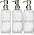 Clear Refillable Shampoo and Conditioner Bottles - Body Wash, Shampoo and Conditioner Dispenser