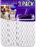 3pcs of Universal 11-inch Velcro Type Reusable Floor Mop Pads Compatible with Swiffer Wet Jet