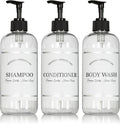 Clear Refillable Shampoo and Conditioner Bottles - Body Wash, Shampoo and Conditioner Dispenser
