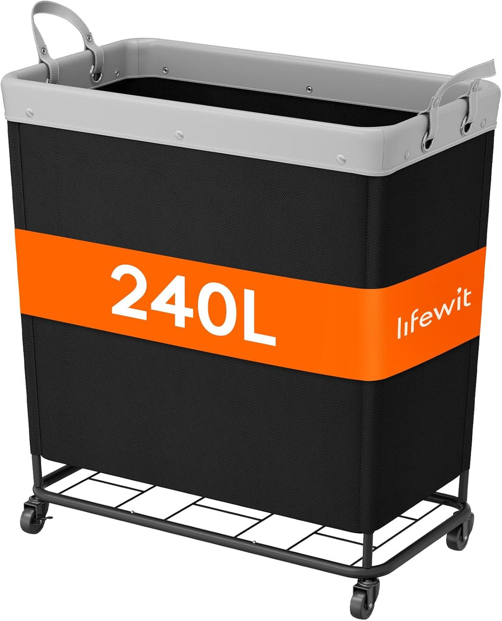 Lifewit 240L Laundry Basket with Wheels, Large Heavy Duty Commercial Rolling Laundry Hamper with