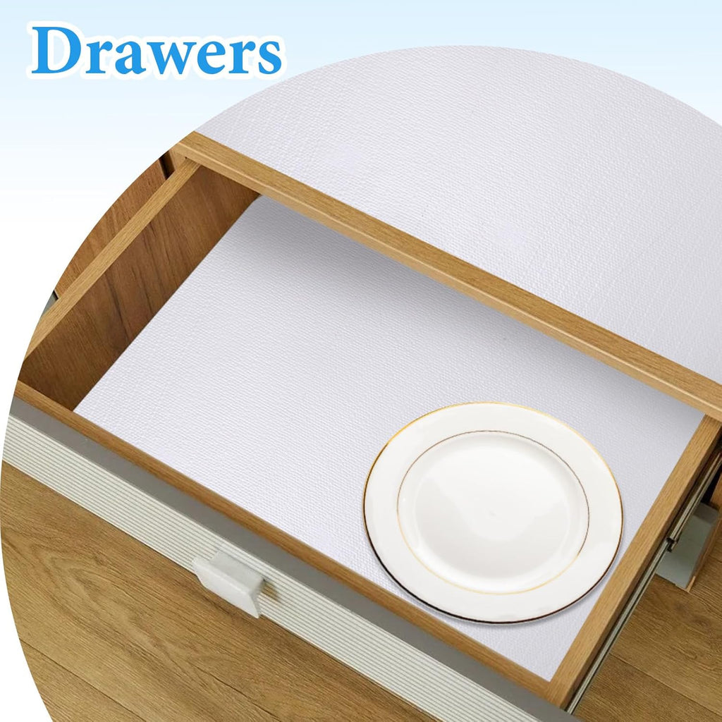 Shelf Liners for Kitchen Cabinets 17in x 30FT Non Adhesive Drawer Liner White Thickened Shelf Liner