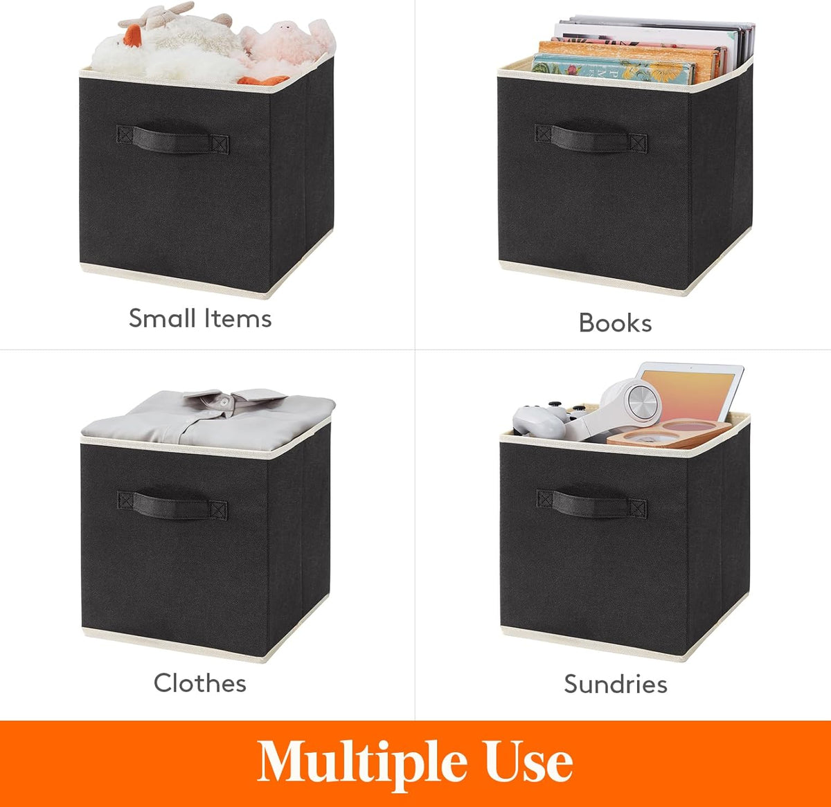 Lifewit 12 Packs Storage Cubes, 11 Inch Cube Storage Bins, Foldable Decorative Fabric Storage