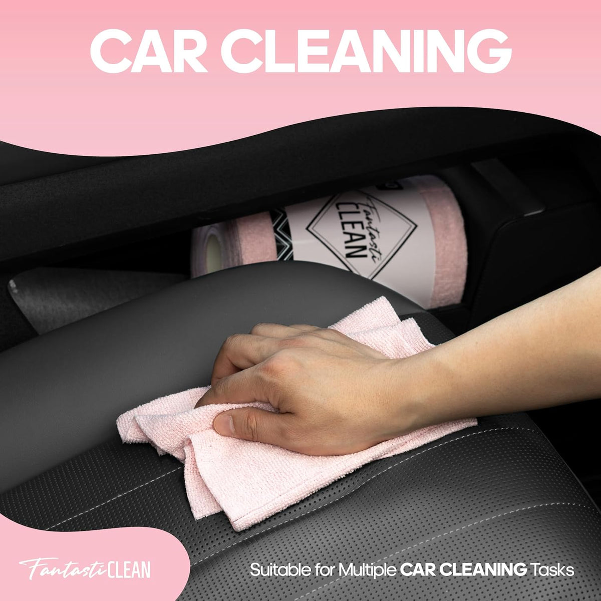 Fantasticlean Microfiber Cleaning Cloth Roll -60 Pack, Tear Away Paperless Towels, 8" x 8"