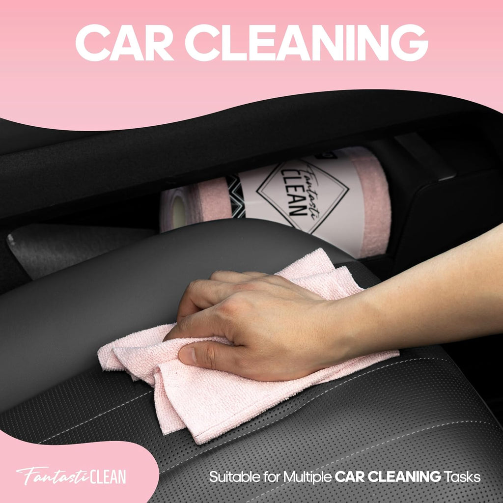 Fantasticlean Microfiber Cleaning Cloth Roll 4 Rolls 240 Pack, Tear Away Paperless Towels, 8" x 8"