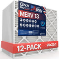 BNX TruFilter 20x23x1 Air Filter MERV 13 (12-Pack) - MADE IN USA - Electrostatic Pleated Air