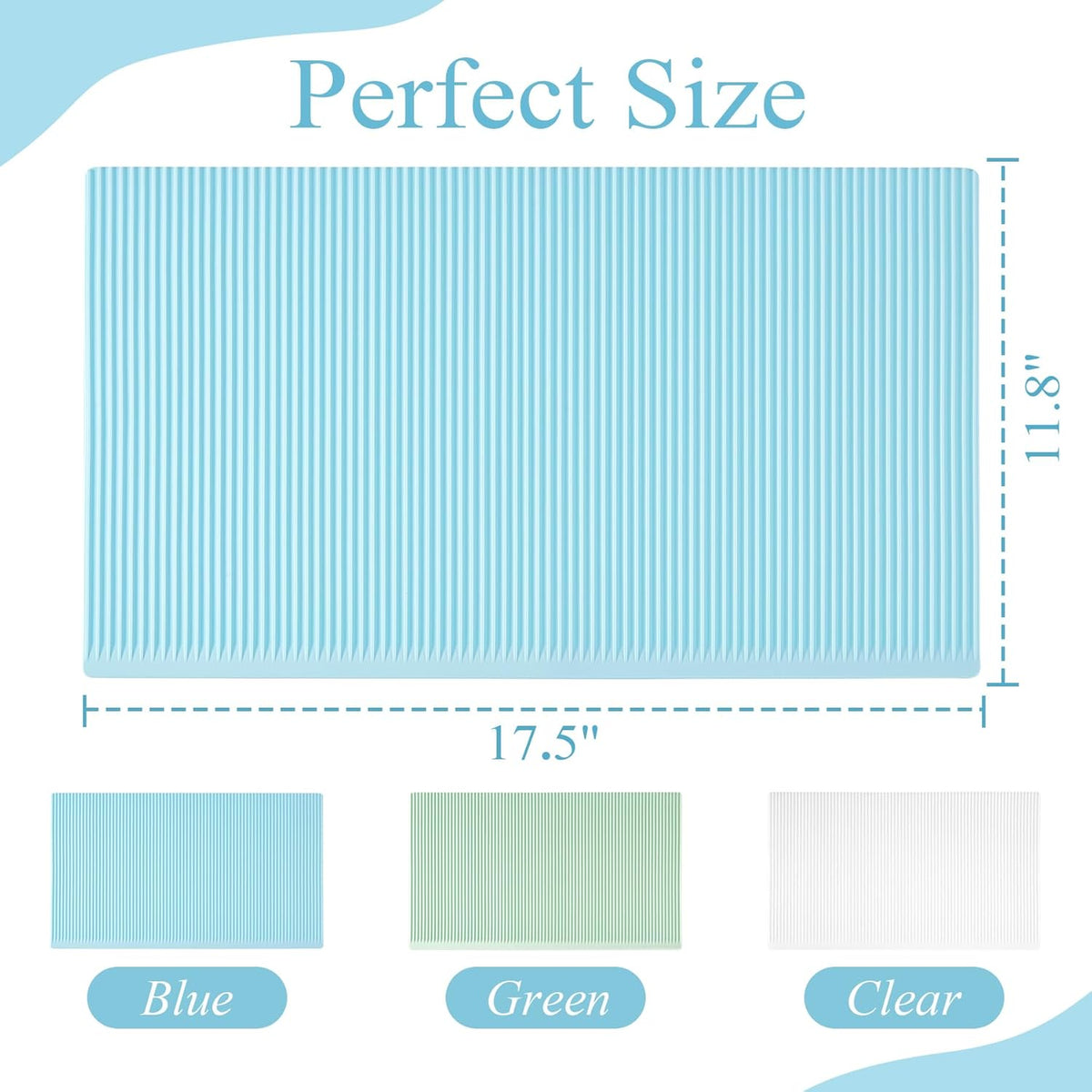 Non-Slip Silicone Refrigerator Liners for Shelves, Reusable Washable Fridge Shelf Drawer Liners