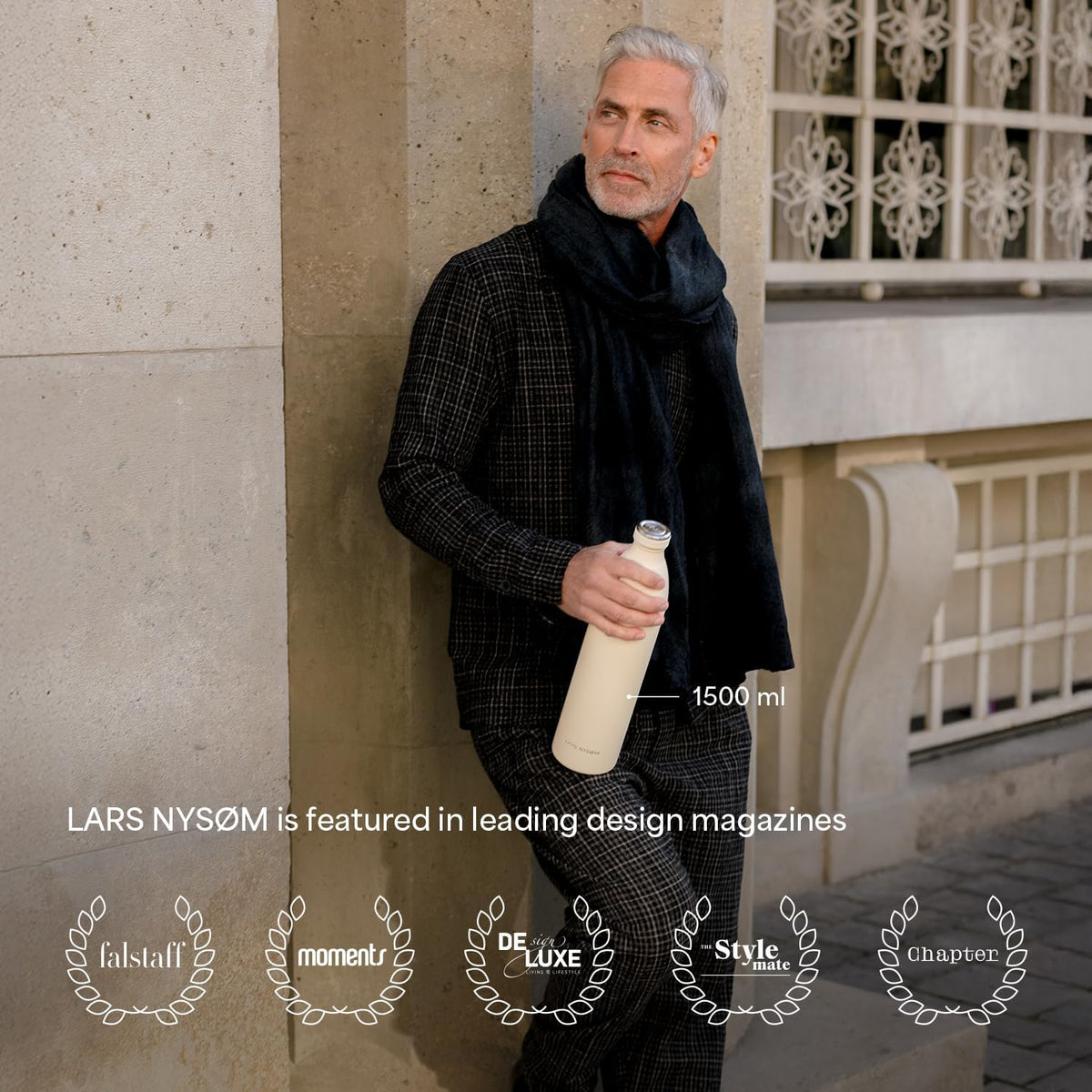 LARS NYSØM Stainless Steel Insulated XL Water Bottle 12oz 17oz 25oz 34oz 51oz | Insulated Thermo